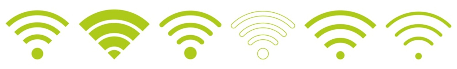 Wall Mural - wireless green eco | internet connection | signal icon | variations