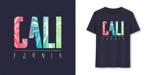 California stylish graphic t-shirt vector design, poster, typography