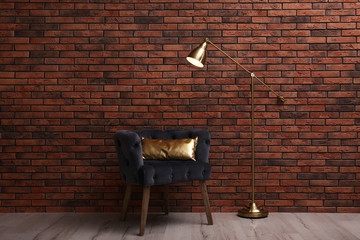 Wall Mural - Elegant room interior with stylish comfortable armchair