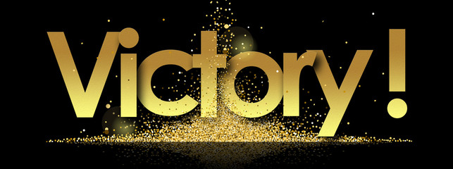 victory in golden stars background
