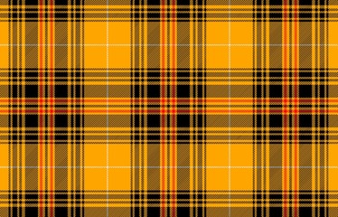 Wall Mural - tartan seamless pattern on orange background