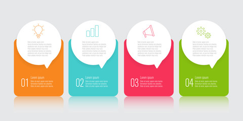 Wall Mural - infographics design with speech bubble flat vector illustration