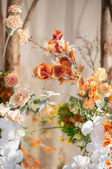 Poster - Brown vintage  wedding flower background