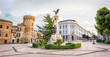 Abruzzo region city square in Italy, Vasto with the Statue in Piazza Gabriele Rossetti square