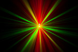 Fototapeta Tęcza - Colourful laser light beams taken in the dark room