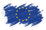 Fototapeta  - European Flag painted with brush