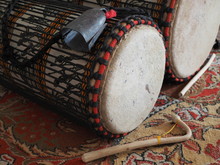 West African Bass Drums: Kenkeni, Dudunba Closeup