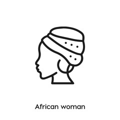 Wall Mural - African woman icon vector sign symbol