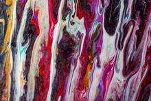 Modern Multicolor Abstract Painting Drawn By Acrylic Paints.