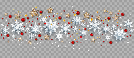 Fotomurali - Seasonal winter decoration with snowflakes