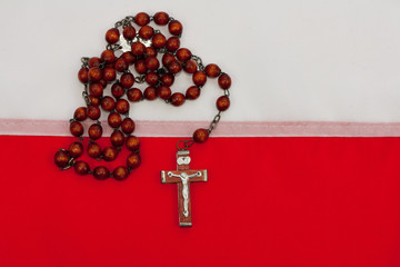 Sticker - Rosary and polish flag.