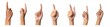 © กรบุรษ วรดี - Male hand gesture and sign collection isolated over white background, set of multiple pictures
