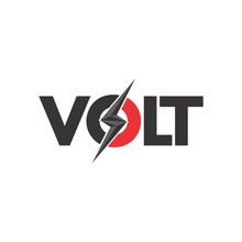 VOLT Letter With Lightning Storm Logo Design Vector