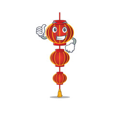 Wall Mural - Cartoon of lampion chinese lantern making Thumbs up gesture