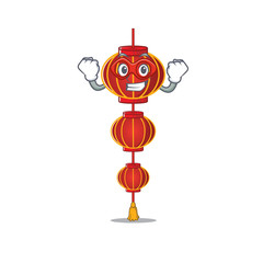 Poster - A cartoon of lampion chinese lantern wearing costume of Super hero