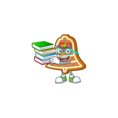 Sticker - Student with book bell cookies mascot cartoon character style