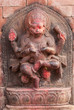 An old deity of Narasimha, the avatar of the Hindu god Vishnu, found in Bhaktapur, Nepal.