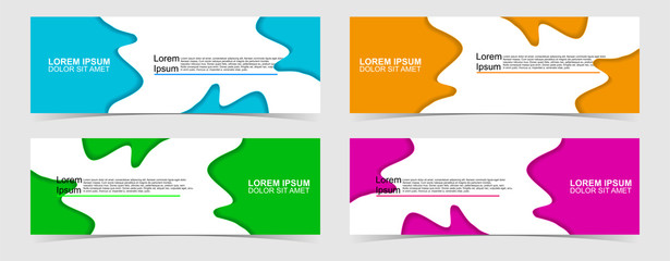 Wall Mural - Set of abstract vector banners design. Collection of web banner template. modern template design for web, ads, flyer, poster with 4 different colors on grey background