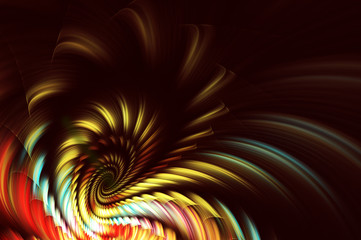 Wall Mural - Abstract color dynamic background with lighting effect. Fractal spiral. Fractal art