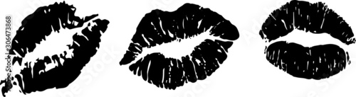 kiss icon isolated on white background Poster Mural XXL