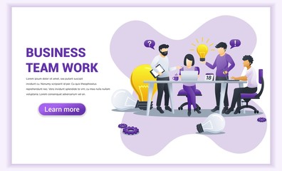 Wall Mural - business concept design with people work on table having idea for solutions. business leadership, co