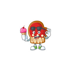 Poster - Mascot character featuring gloves cookies with ice cream