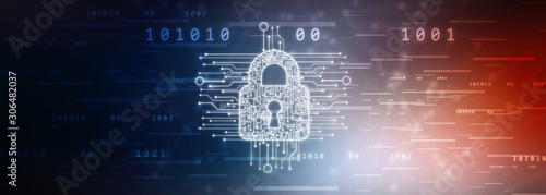 Fotomural 2d ,illustration,security,safe,lock,protection,cyber, crime,criminal,concept,saf