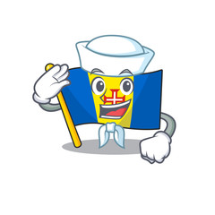 Sticker - Mascot of Cute flag madeira Sailor cartoon character