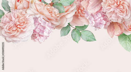 Dekoracja na wymiar  rozowe-roze-tulipan-hortensja-na-bialym-tle-na-pastelowym-tle-kwiatowy-baner-naglowek-z-kopia