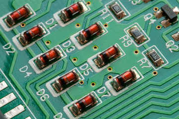 Electronic computer circuit board details