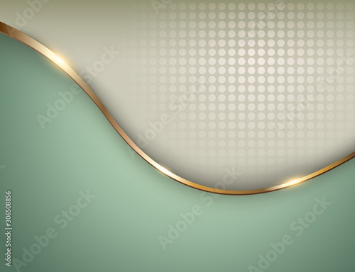 Business background green with gold, elegant vector illustration.