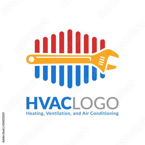 HVAC logo design, heating ventilation and air conditioning logo or icon ...