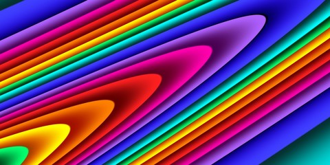 Wall Mural - Bright rainbow wavy abstract background. Artwork for creative design and art.