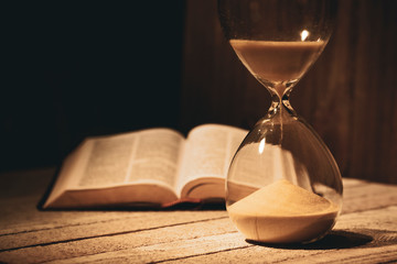 Time is running out hourglass concept