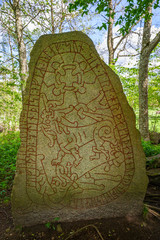 Runestone from the Viking Age with beautiful ornament