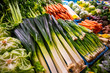 weekly market vegetables, fresh leek