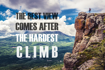 Inspirational motivational quote on the nature background