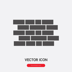 Canvas Print - Building bricks icon vector. Linear style sign for mobile concept and web design. Building bricks symbol illustration. Pixel vector graphics - Vector.