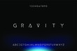 Gravity. Abstract technology science alphabet font. digital space typography vector illustration design