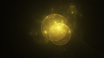 abstract transparent gold crystal shapes. fantasy light background. digital fractal art. 3d renderin