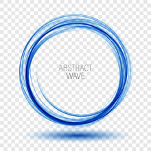 Abstract Vector Background Round Blue Wavy Circle Shape Lines Circles Transparent Wave Frame.Vector Abstract