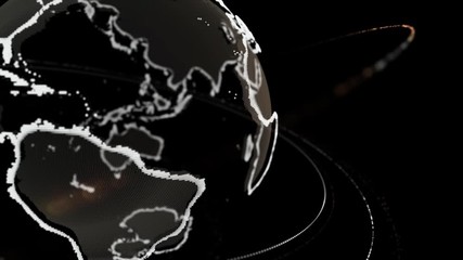 Wall Mural - digital planet on a dark background. earth planet hologram
