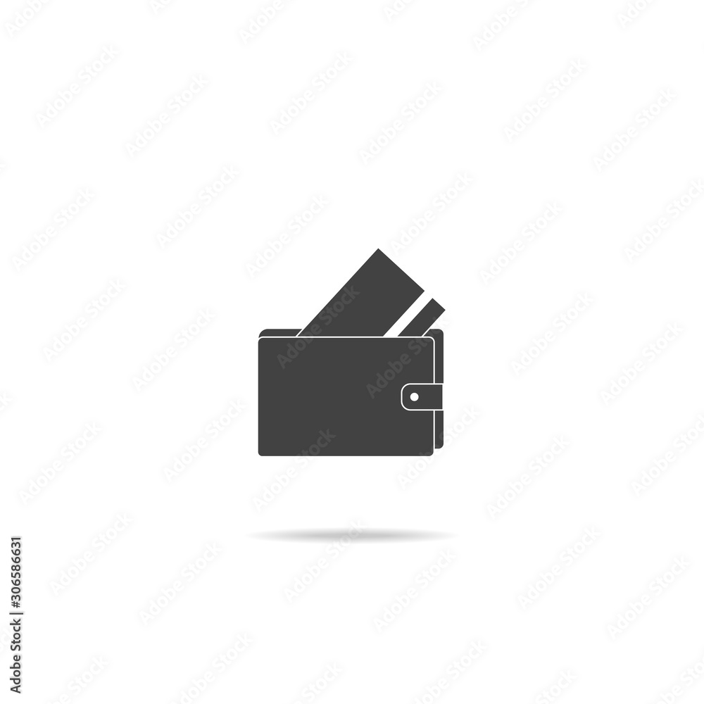 Wallet vector icon on white isolated background.