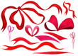 © Anastasiya - Watercolor hand drawn  ribbons and  bows of red, pink and raspberry colors on an isolated white background.Each one is separately. Perfect for making cards, wedding invitations prints, gift wrappers