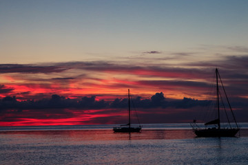 Wall Mural - Amazing sunset on sea