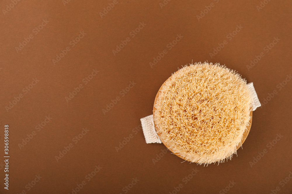 Brush for bath on color background