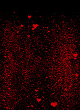 Abstract Red Hearts, Flying. Background High Resolution 3D