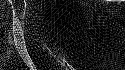 Slow moving white mesh figure. abstract animation. 3d render