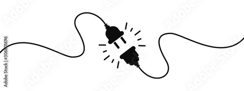 Fotomural Electric socket with a plug