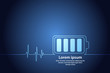 Battery Icon in digital background, battery Supply Concept Background, Energy Efficiency and  Power Concept